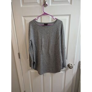 Halogen Gray Cashmere Wool Blend Sweater Long Sleeve Crew Neck - Size M